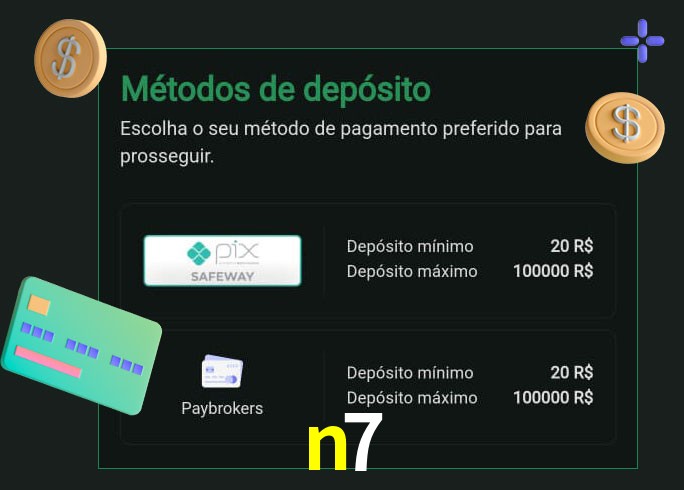 O cassino n7 oferece uma grande variedade de métodos de pagamento